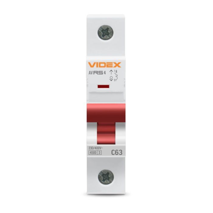 Автоматичний вимикач Videx RS4 RESIST 1п 63А С 4,5кА (VF-RS4-AV1C63) зображення 2