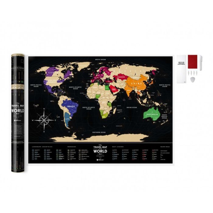Скретч карта 1DEA.me Travel Map Black World (13007) изображение 2