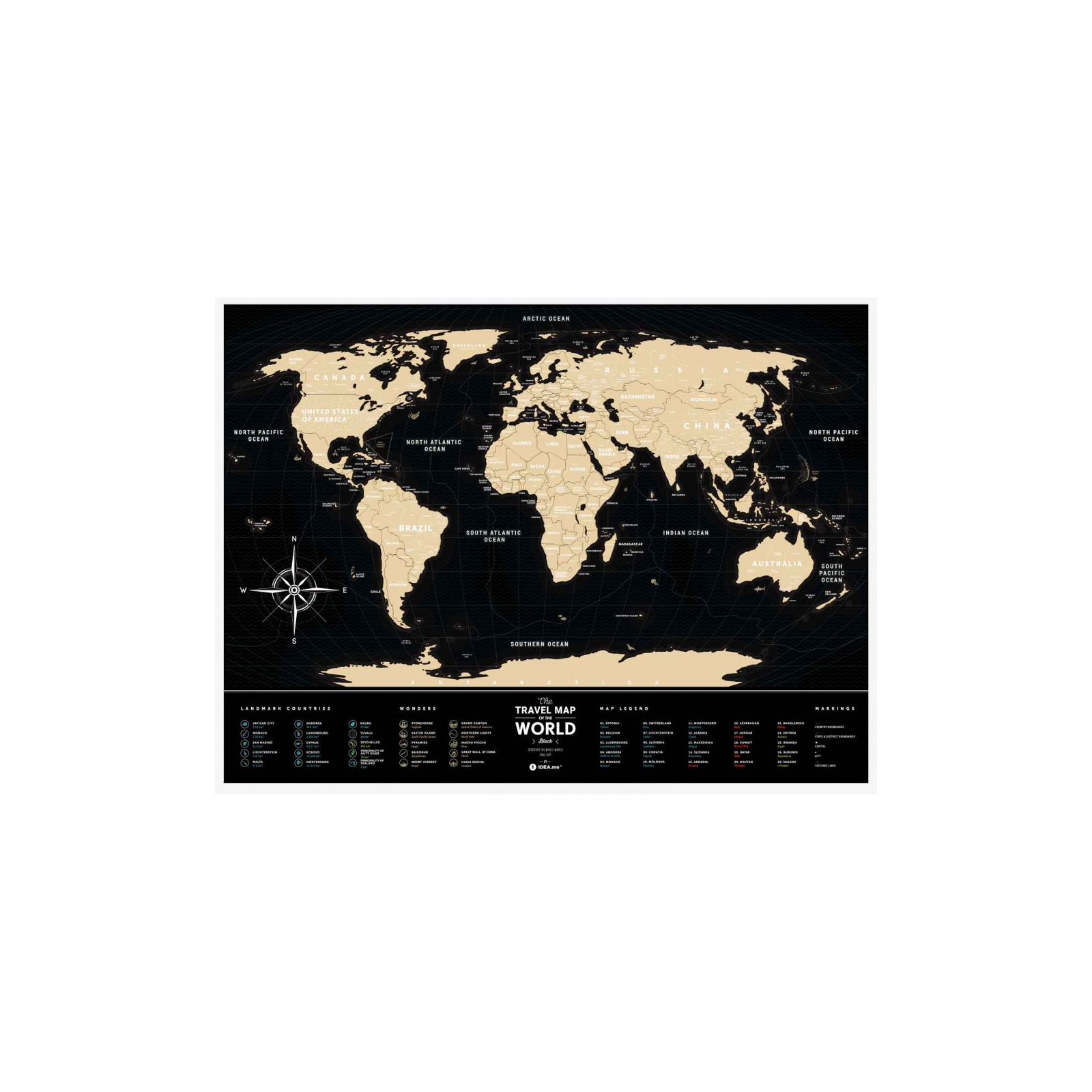 Скретч карта 1DEA.me Travel Map Black World (13007) зображення 3