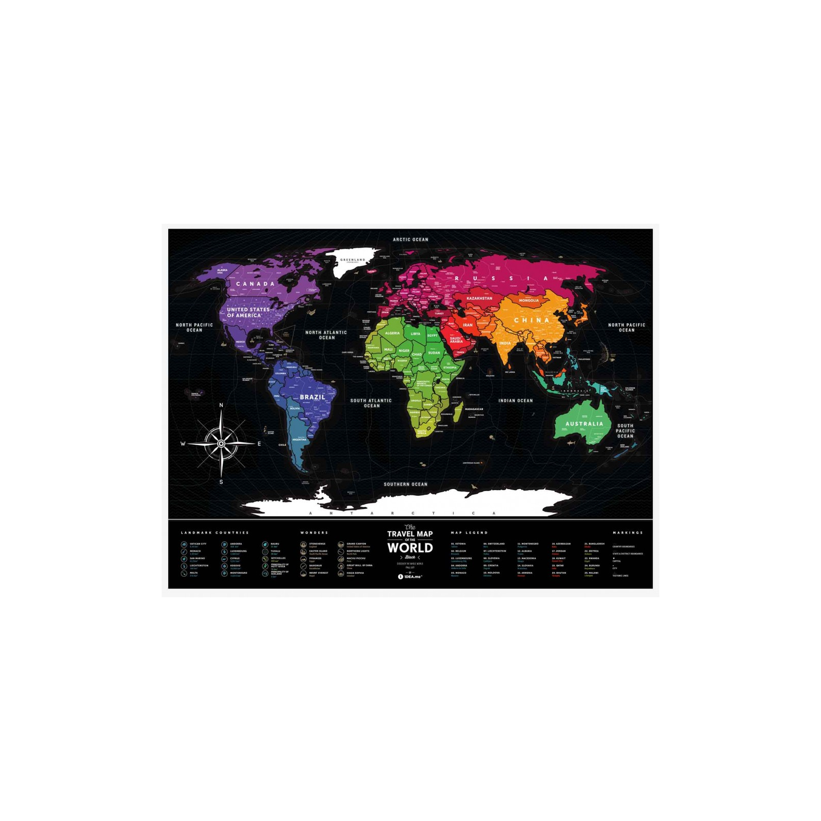 Скретч карта 1DEA.me Travel Map Black World (13007)