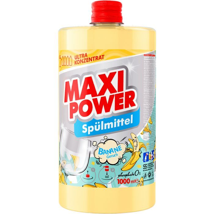 Средство для ручного мытья посуды Maxi Power Банан 1000 мл (4823098408499)
