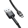 Дата кабель USB 2.0 AM to Micro 5P 0.5m Cafule 2.4A Black-Grey Baseus (CAMKLF-AG1) зображення 2