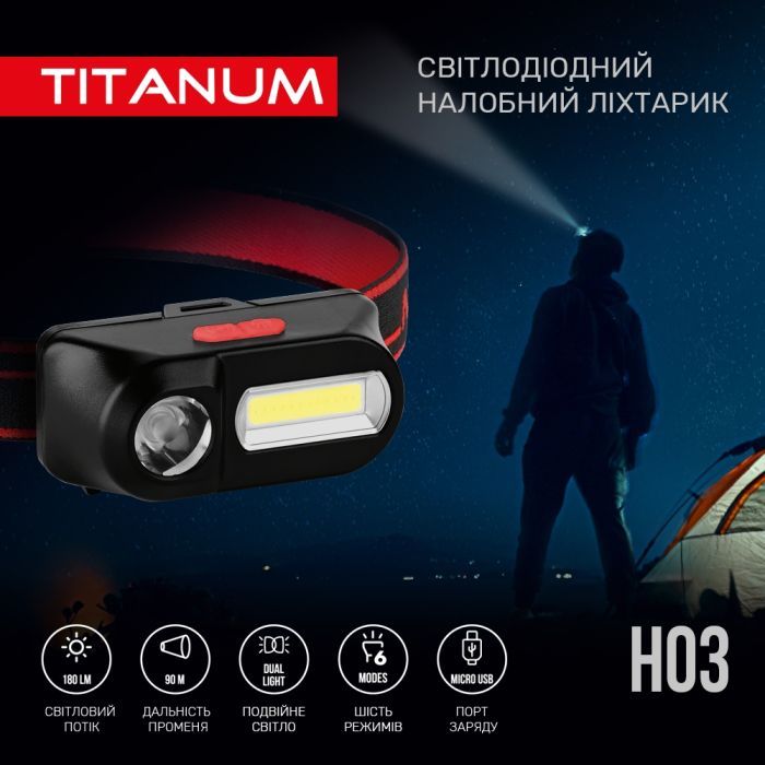 Ліхтар TITANUM 180Lm 6500K (TLF-H03) зображення 3