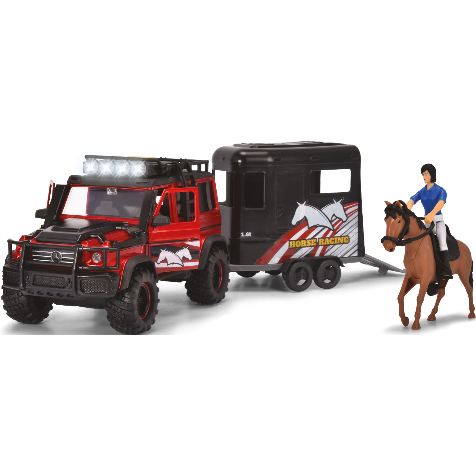 Игровой набор Dickie Toys Перевозка лошадей с внедорожником 42 см и фигурками (3837018) изображение 2