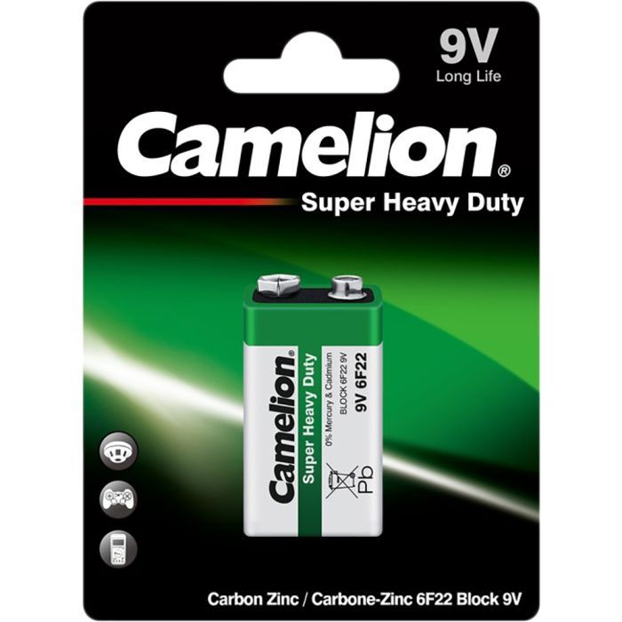Батарейка Camelion Крона 6F22 9V Super Heavy Duty Green * 1 (6F22-SP1G) изображение 2