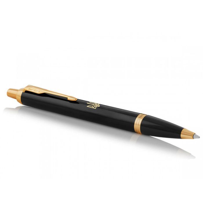 Ручка шариковая Parker IM 17 UKRAINE Black GT BP Трезубец (22032_TR) изображение 2