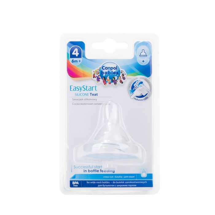 Соска Canpol babies EasyStart силиконовая с широким горлышком, каша 1 шт. (21/723) изображение 2