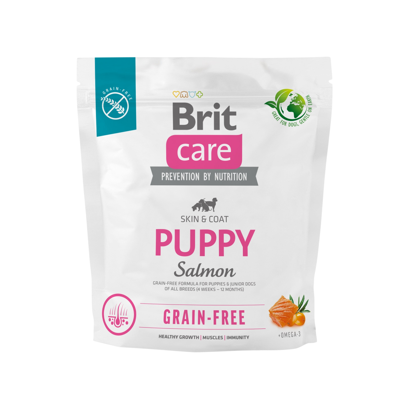 Сухий корм для собак Brit Care Dog Grain-free Puppy з лососем 1 кг (8595602558827)