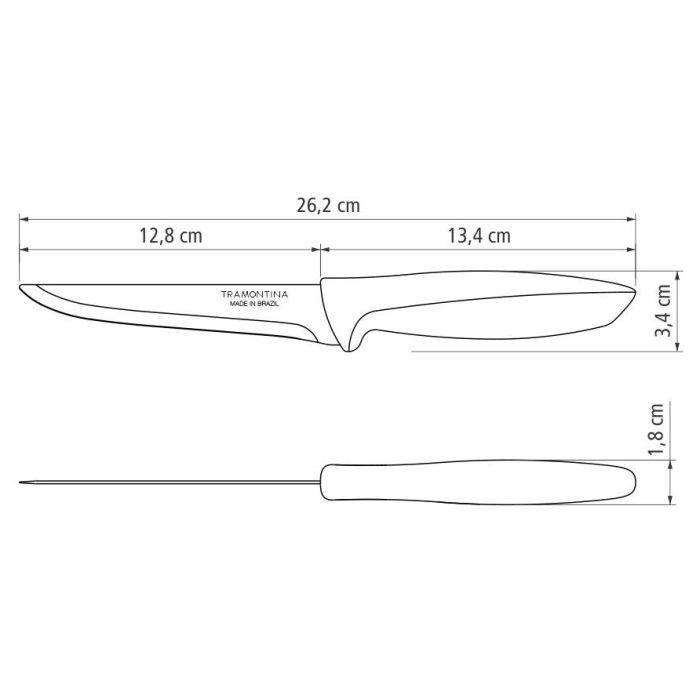 Кухонний ніж Tramontina Plenus Light Grey Bone 127 мм (23425/135) зображення 4