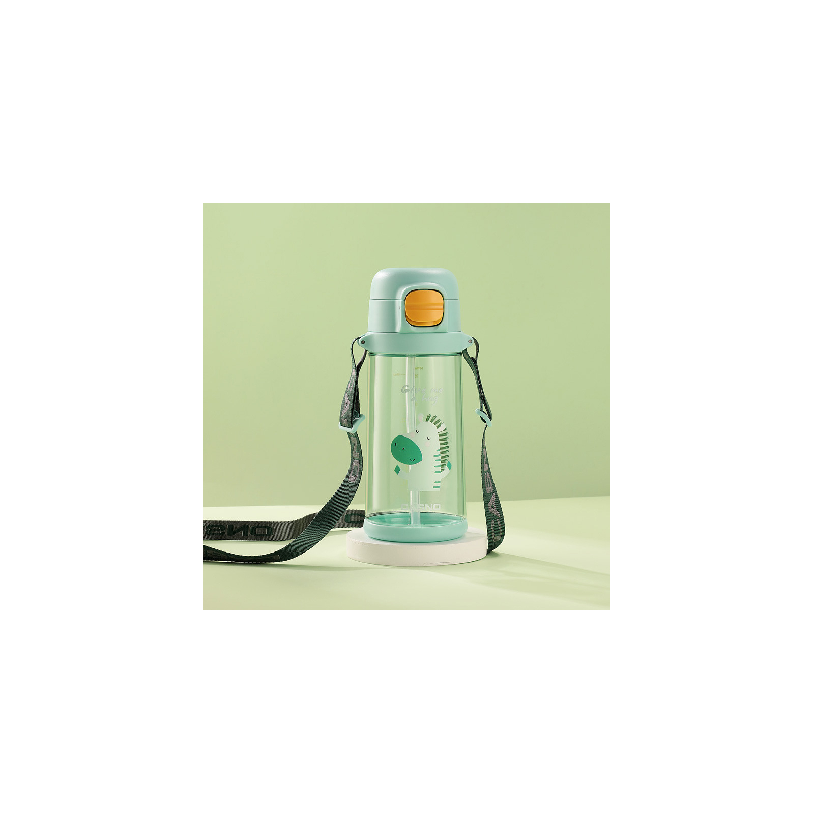 Пляшка для води Casno 690 мл KXN-1219 Помаранчева Гуси з соломинкою (KXN-1219_Orange) зображення 2