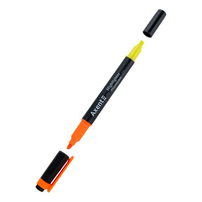 Маркер Axent Highlighter Dual 2-4 мм клиновидный оранжевый+желтый (2534-12-A)