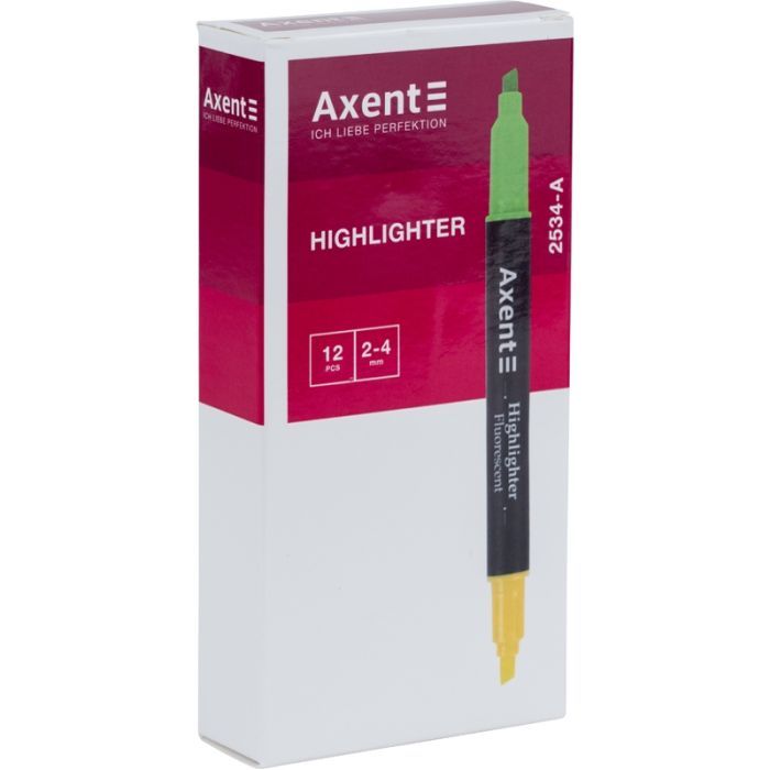 Маркер Axent Highlighter Dual 2-4 мм клиновидный оранжевый+желтый (2534-12-A) изображение 2