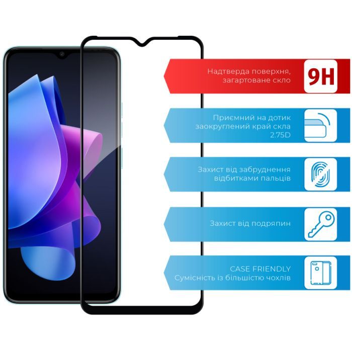 Скло захисне ACCLAB Full Glue Tecno Spark Go 2023 (1283126564819) зображення 3