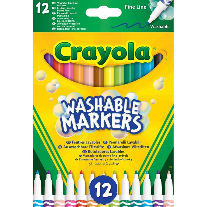 Фломастеры Crayola тонкая линия (washable), 12 шт (58-6671)