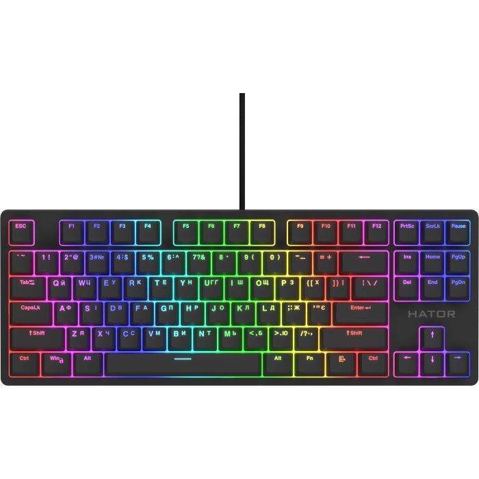 Клавиатура Hator Rockfall 2 Optica TKL Black USB White (HTK-731)