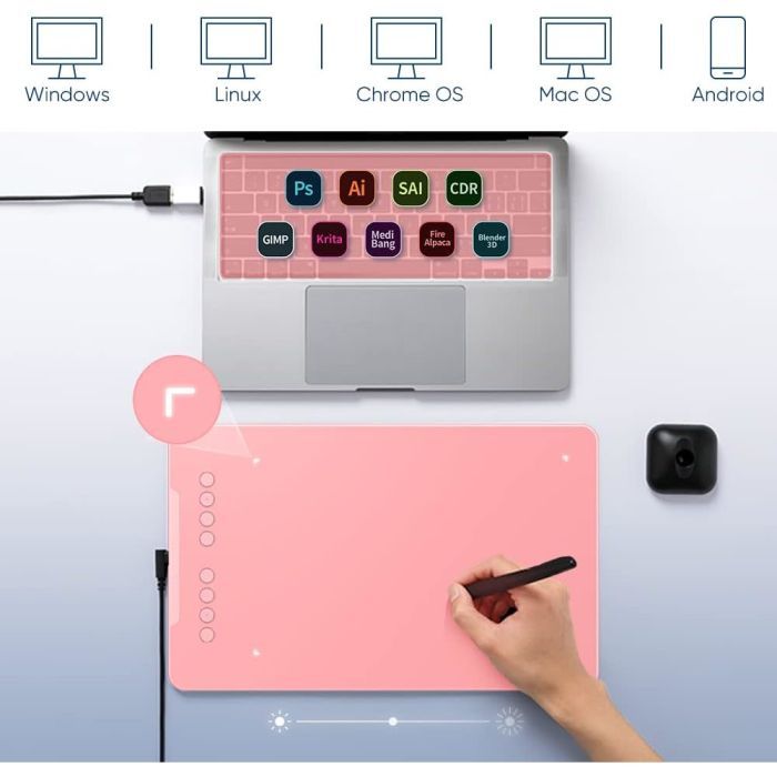 Графический планшет XP-Pen Deco 01V2 Pink изображение 4