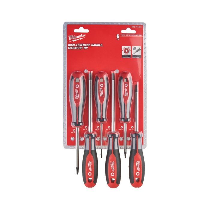 Набор отверток Milwaukee магнитных с трехгранной рукояткой TORX 6шт) (4932471809) изображение 2