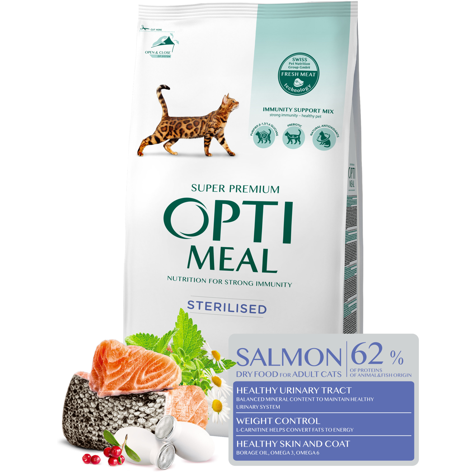 Сухий корм для кішок Optimeal для стерилізованих/кастрованих з лососем 4 кг (4820215368148) зображення 3