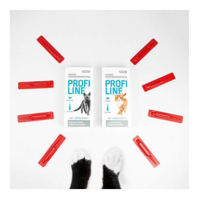 Капли для животных ProVET Profiline инсектоакарицид для кошек 4-8 кг 1/1 мл (4823082431120) изображение 2