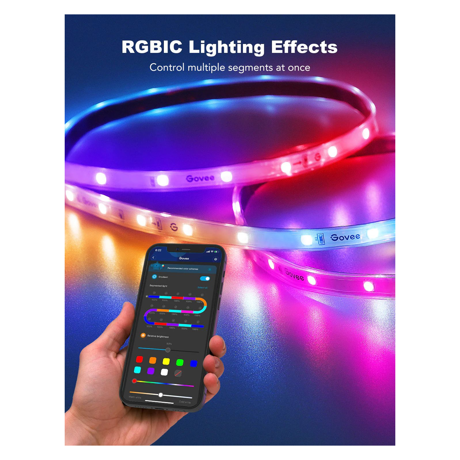 Світлодіодна стрічка Govee Phantasy Outdoor LED RGBIC Strip Lights 10м Білий (H61723D1) зображення 10