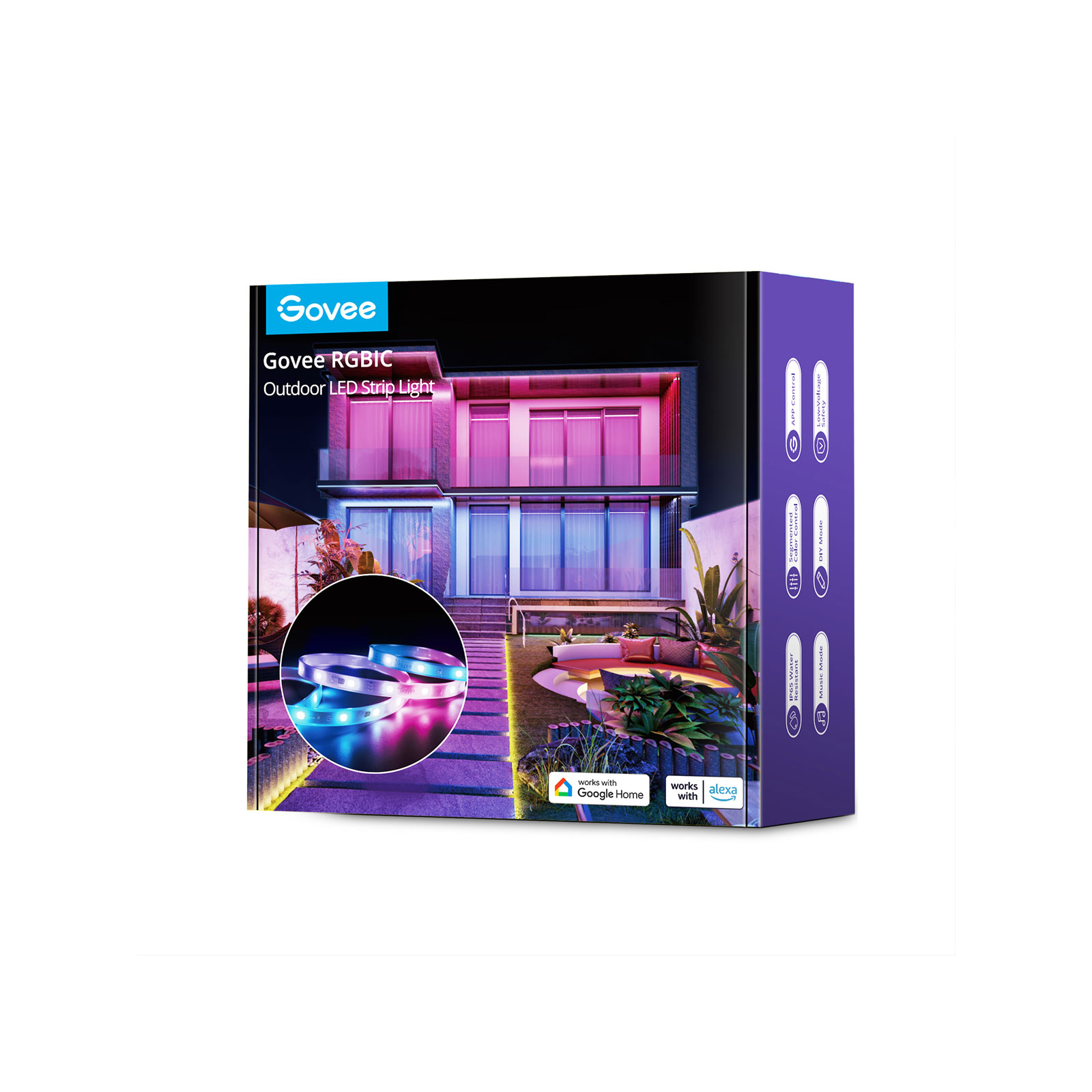 Светодиодная лента Govee Phantasy Outdoor LED RGBIC Strip Lights 10м Білий (H61723D1) изображение 18