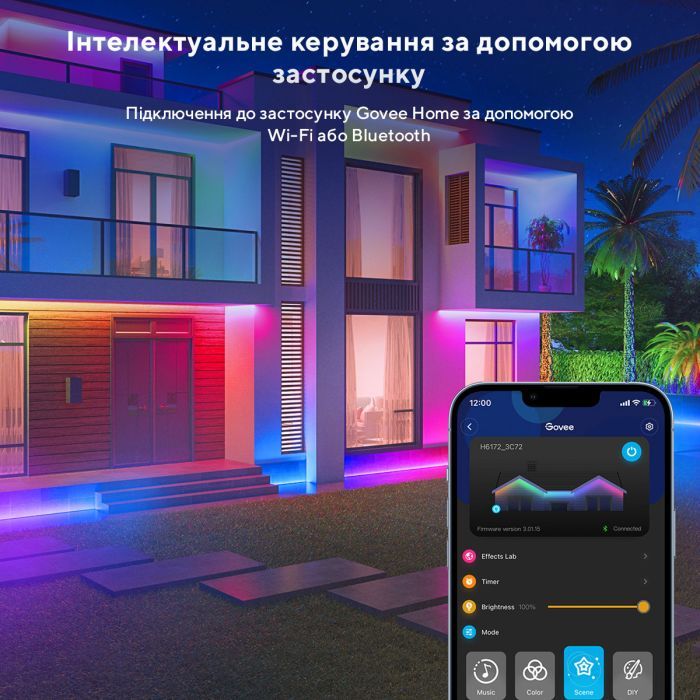 Світлодіодна стрічка Govee Phantasy Outdoor LED RGBIC Strip Lights 10м Білий (H61723D1) зображення 7