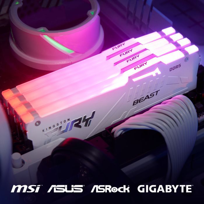 Модуль памяти для компьютера DDR5 32GB 6000 MHz Beast AM5 RGB White Kingston Fury (ex.HyperX) (KF560C36BWEA-32) изображение 5