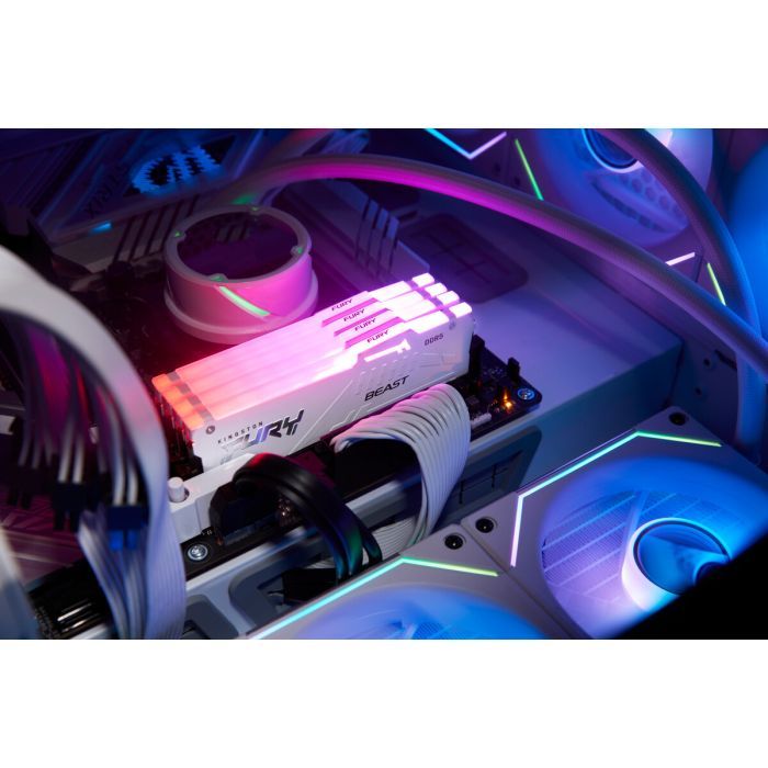 Модуль памяти для компьютера DDR5 32GB 6000 MHz Beast AM5 RGB White Kingston Fury (ex.HyperX) (KF560C36BWEA-32) изображение 7