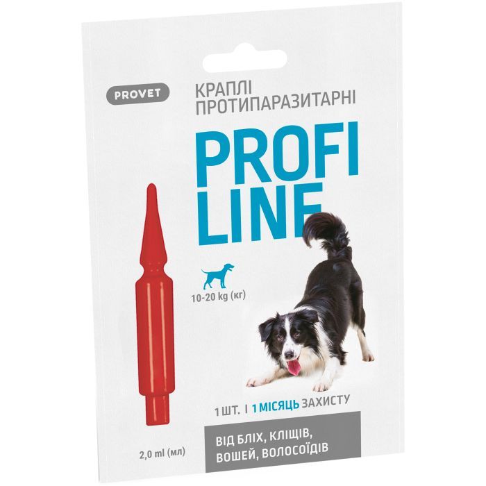 Капли для животных ProVET Profiline инсектоакарицид для собак 10-20 кг 1/2 мл (4823082431076)