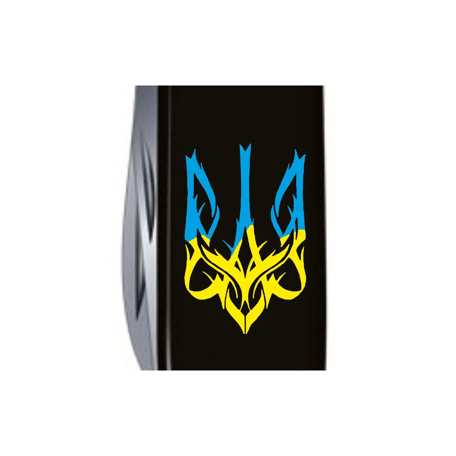 Нож Victorinox Huntsman Ukraine 91 мм Чорний Тризуб готичний синьо-жовтий (1.3713.3_T0636u) изображение 3