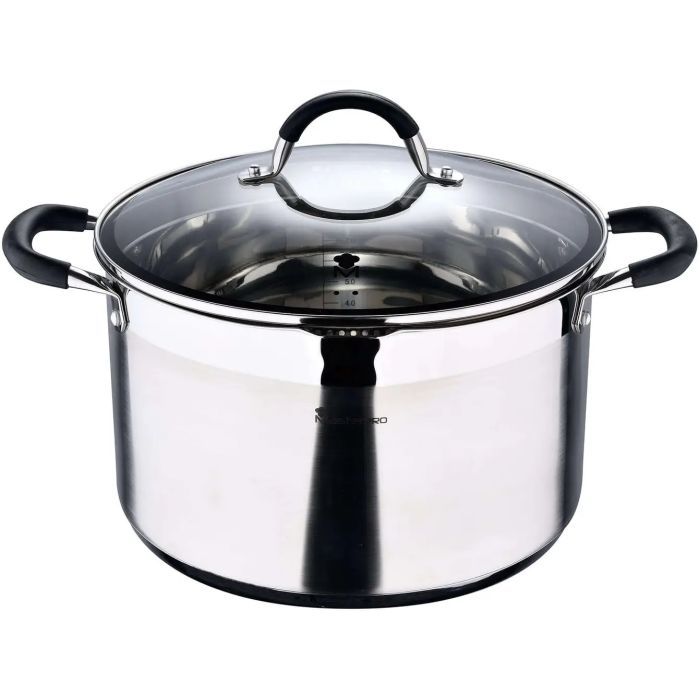 Кастрюля MasterPro Foodies collection висока з кришкою 4 л (BGMP-1505-BK)