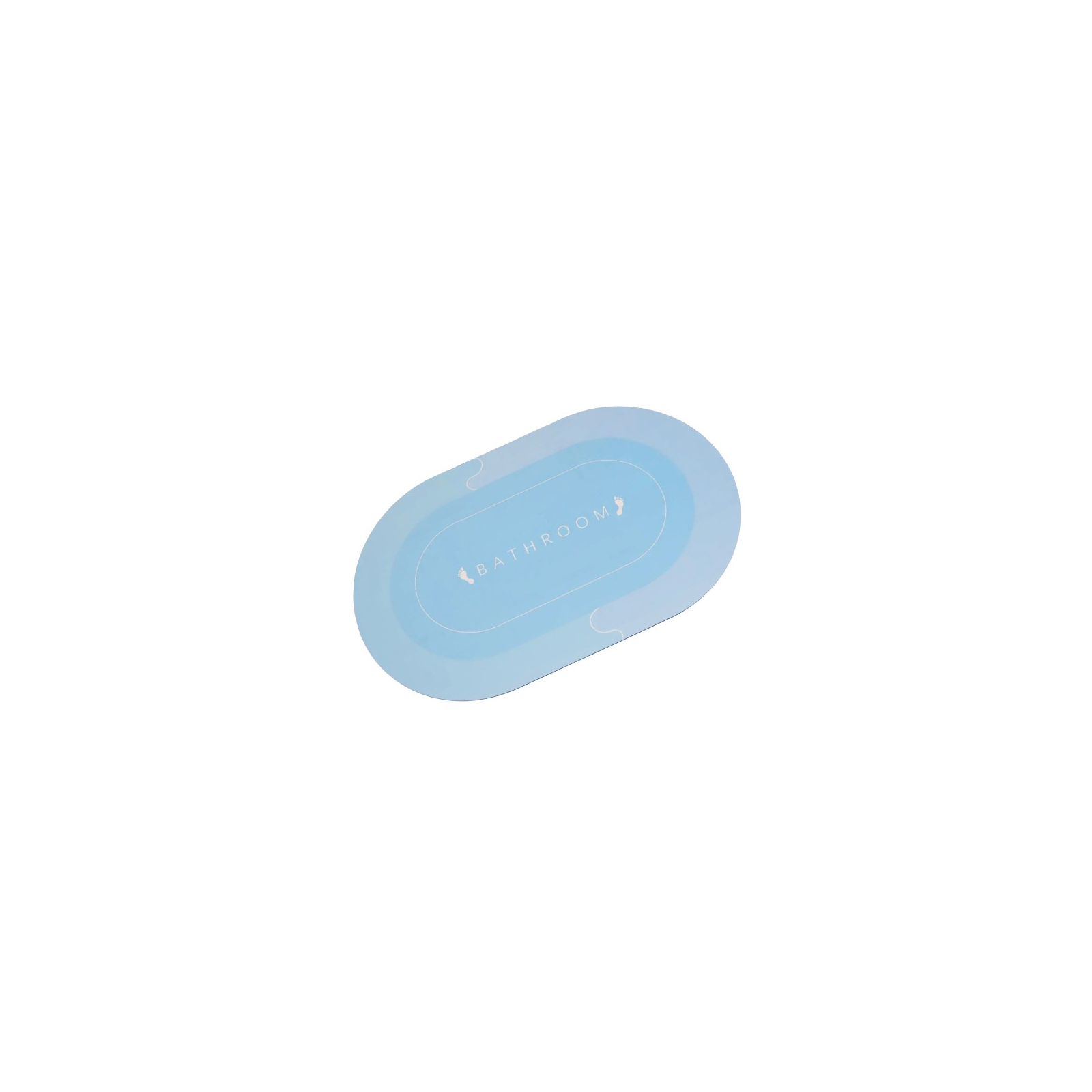 Коврик для ванной Stenson суперпоглощающий 50 х 80 см овальный серо-синий (R30940 grey-blue)