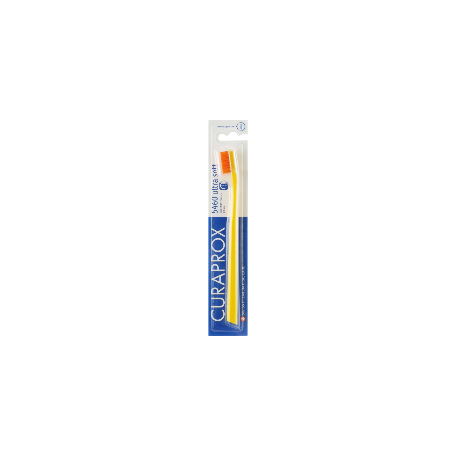 Зубная щетка Curaprox CS 5460 Ultra Soft Ультрамягкая D 0.10 мм Желтая с оранжевой щетиной (CS 5460-01)