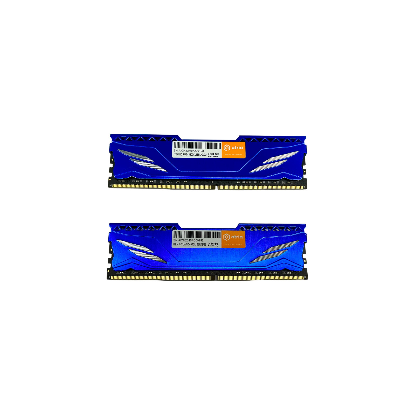 Модуль пам'яті для комп'ютера DDR4 32GB (2x16GB) 3600 MHz Fly Blue ATRIA (UAT43600CL18BLK2/32) зображення 2