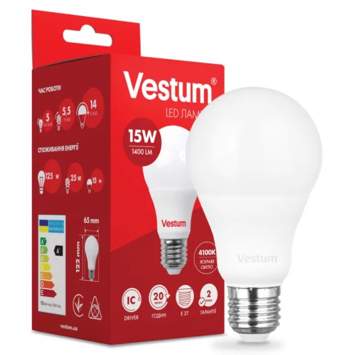 Лампочка Vestum G45 6W 4100K 220V E27 (1-VS-1201) изображение 2