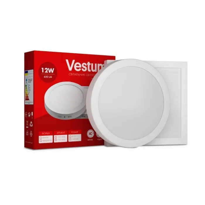 Светильник Vestum LED 12W 6000K 220V (1-VS-5306)