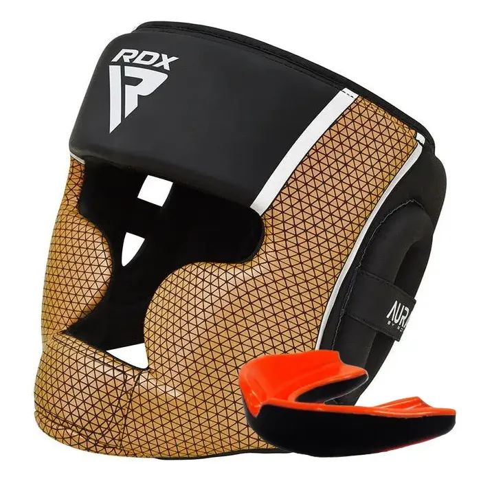 Боксерский шлем RDX Aura Plus T-17 Black Golden S (HGR-T17BGL-S+)