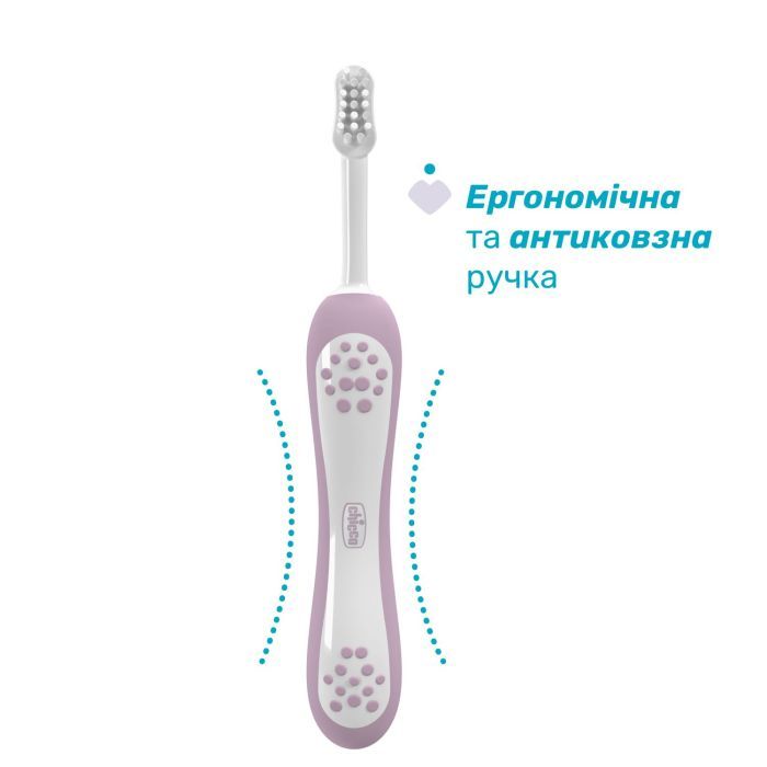 Детская зубная щетка Chicco для первых зубьев, 6-36 мес. розовая (8058664174683) (12081.00) изображение 2