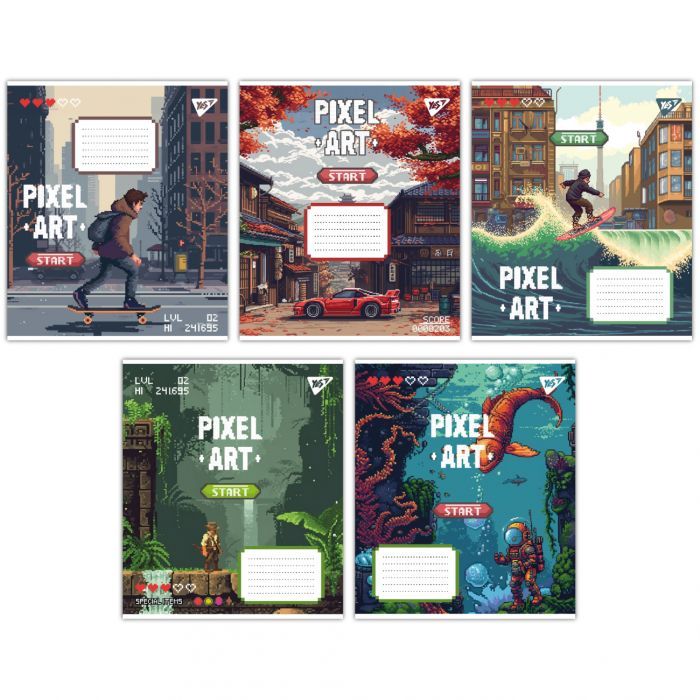 Зошит Yes Pixel art 12 аркушів коса лінія (767212)