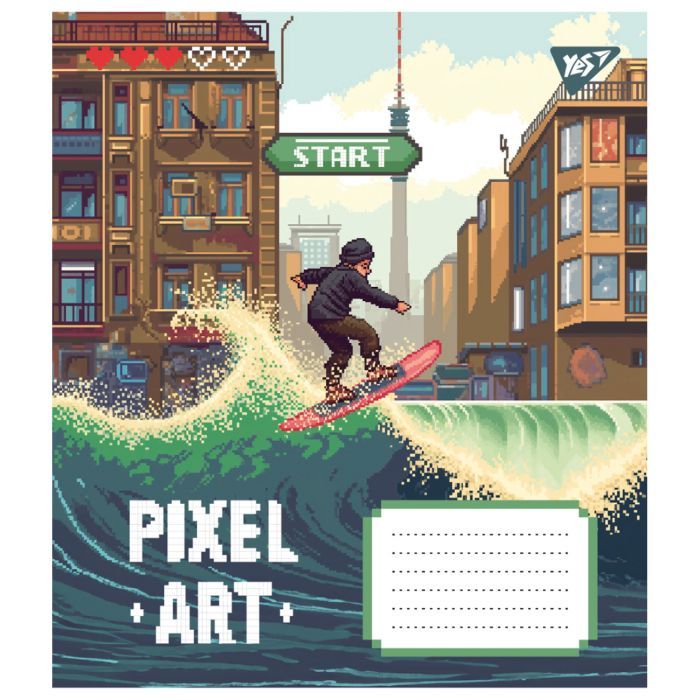 Зошит Yes Pixel art 12 аркушів коса лінія (767212) зображення 4