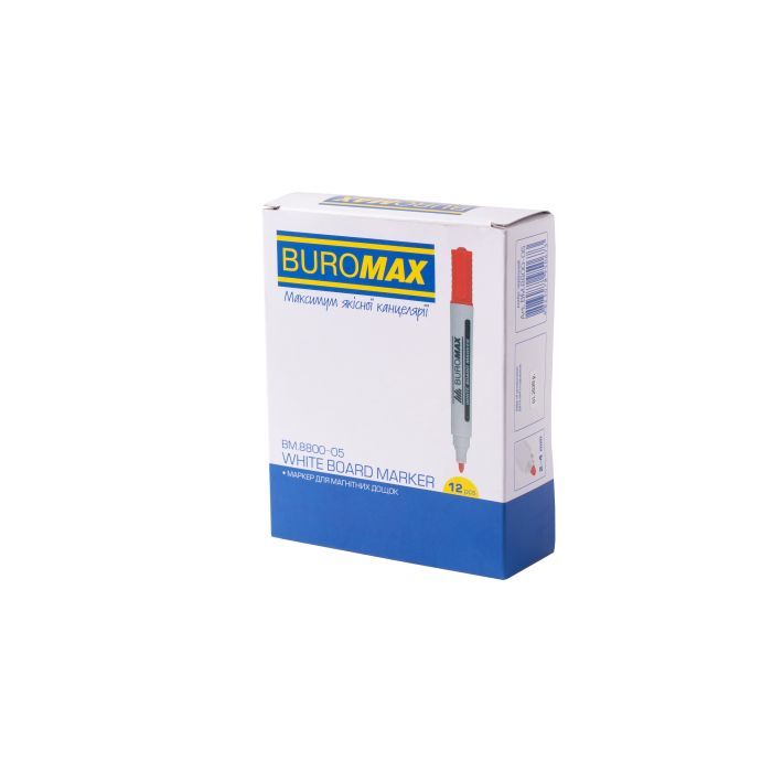 Маркер Buromax для магнітних дошок, червоний, 2-4 мм, спиртова основа (BM.8800-05) зображення 3