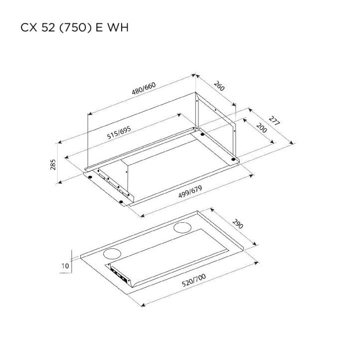Витяжка кухонна Pyramida CX 52 (750) E WH зображення 6