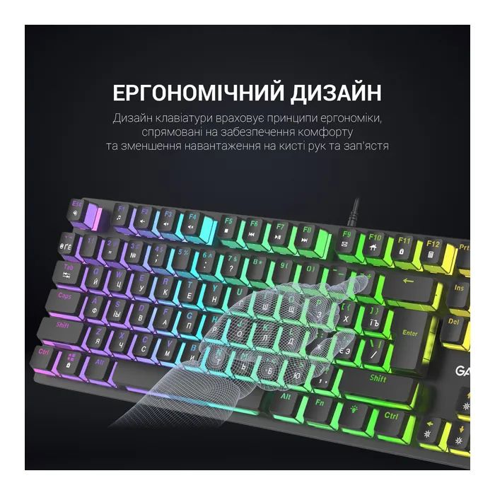 Клавиатура GamePro MK85B Blue Switch RGB USB Black (MK85B) изображение 10