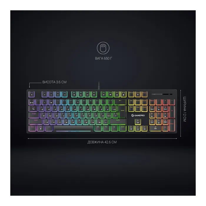 Клавиатура GamePro MK85B Blue Switch RGB USB Black (MK85B) изображение 6