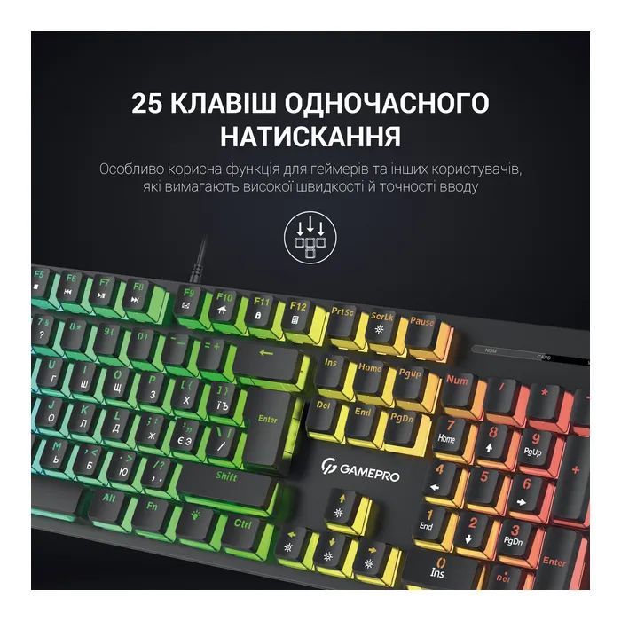 Клавиатура GamePro MK85B Blue Switch RGB USB Black (MK85B) изображение 8