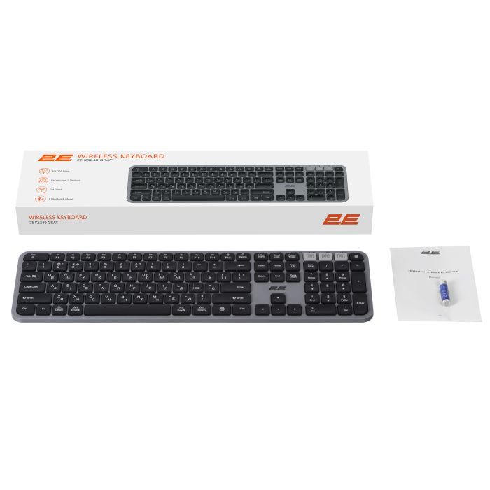 Клавиатура 2E KS240 Wireless USB/Bluetooth UA Grey (2E-KS240WG_UA) изображение 10