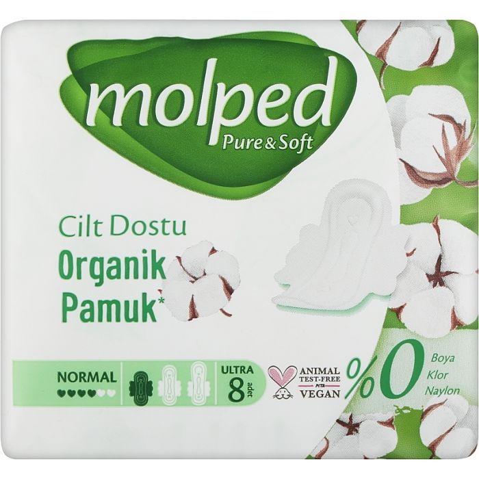 Гигиенические прокладки Molped Pure&Soft Normal 4 капли 8 шт. (8690536842186)