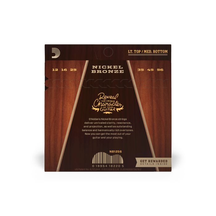 Струны для гитары D'Addario Nickel Bronze Light Top / Medium Bottom (12-56) (NB1256) изображение 2