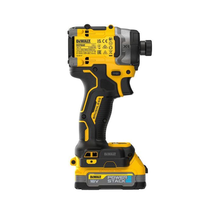 Шуруповерт DeWALT 18 В XR Li-lon PowerStack, бесщеточный, 282 Нм, TSTAK, 2x1.7Ah (DCF860E2T) изображение 4