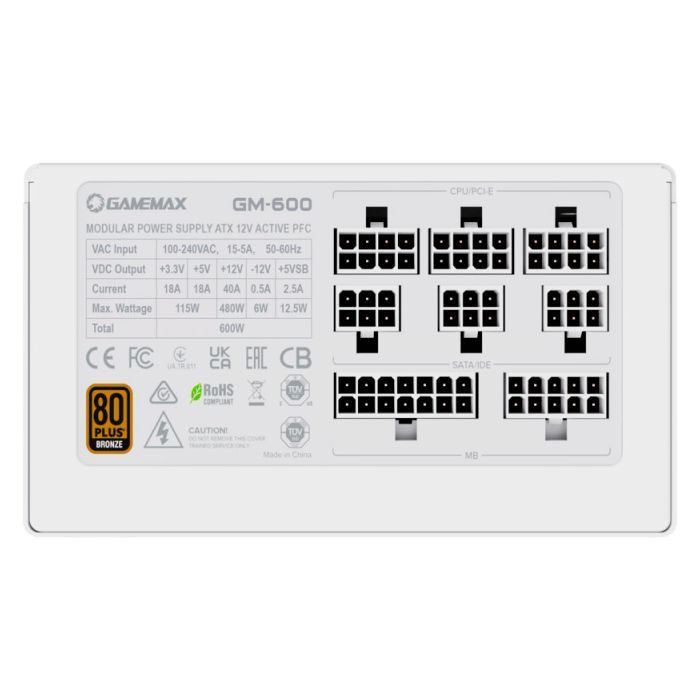 Блок питания Gamemax 600W GM-600 Modular white (GM-600 Modular white) изображение 9